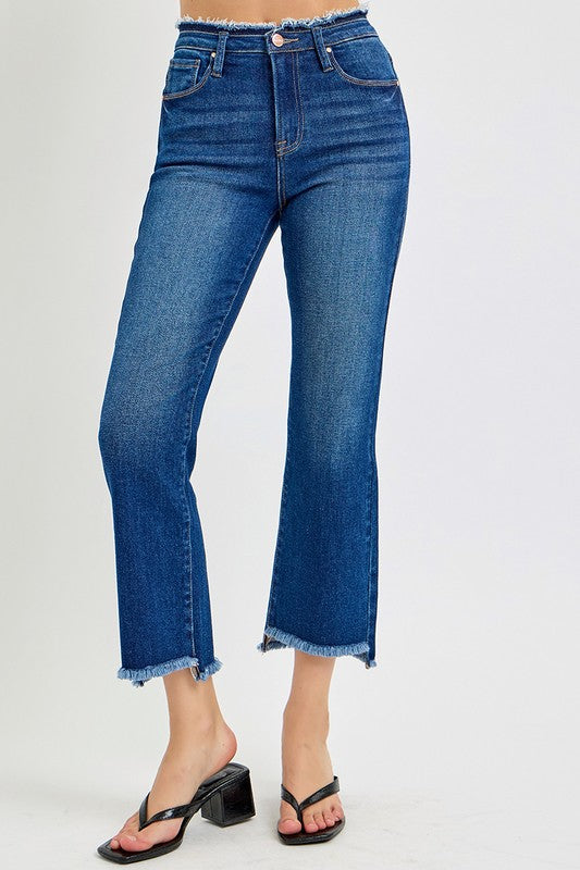 High Rise Crop Flare Denim