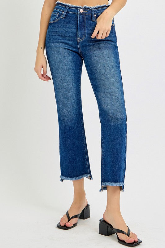 High Rise Crop Flare Denim