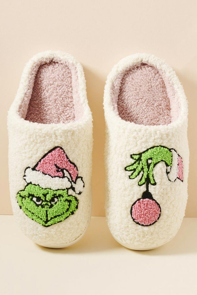 Fuzzy Grinch Slippers