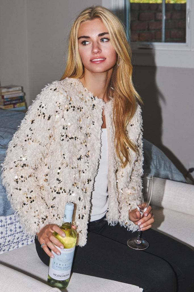 Champagne Feather Cardigan