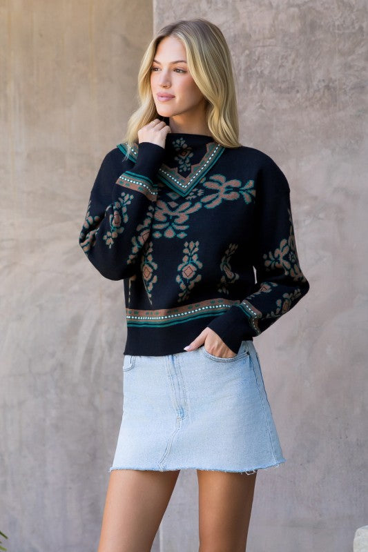 Scarf Neck Sweater