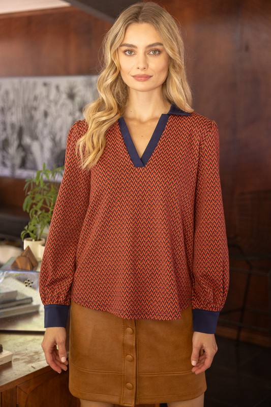 Rust Chevron Top