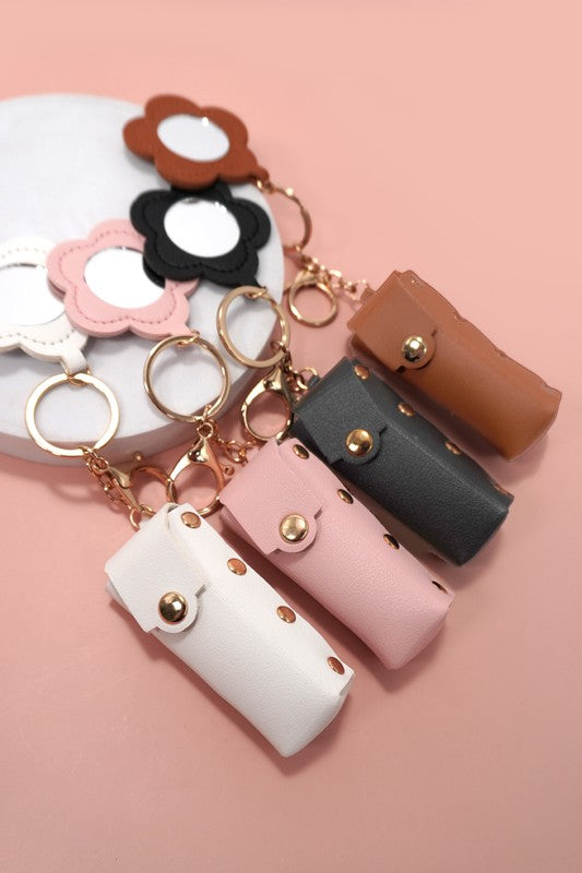 Vegan Leather Lipstick Charm Holder