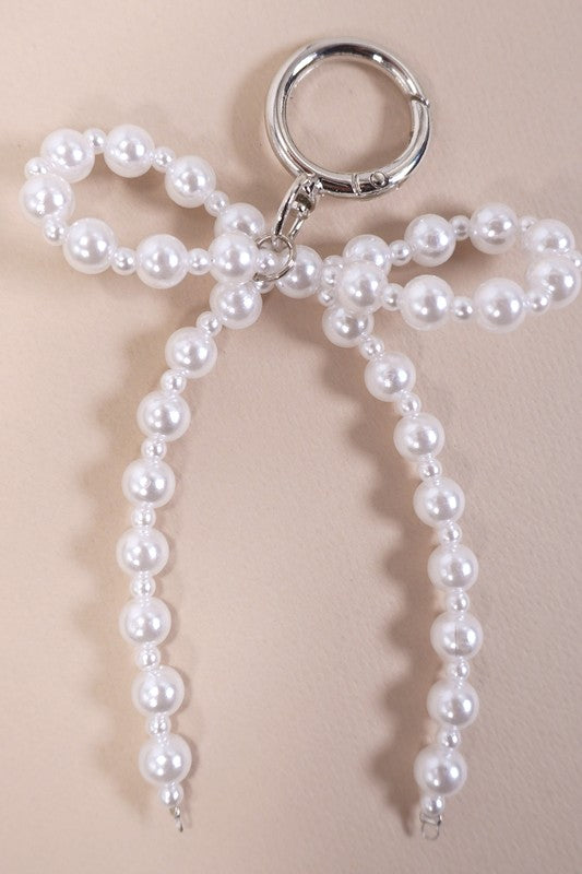 Pearl Bow Bag Charm