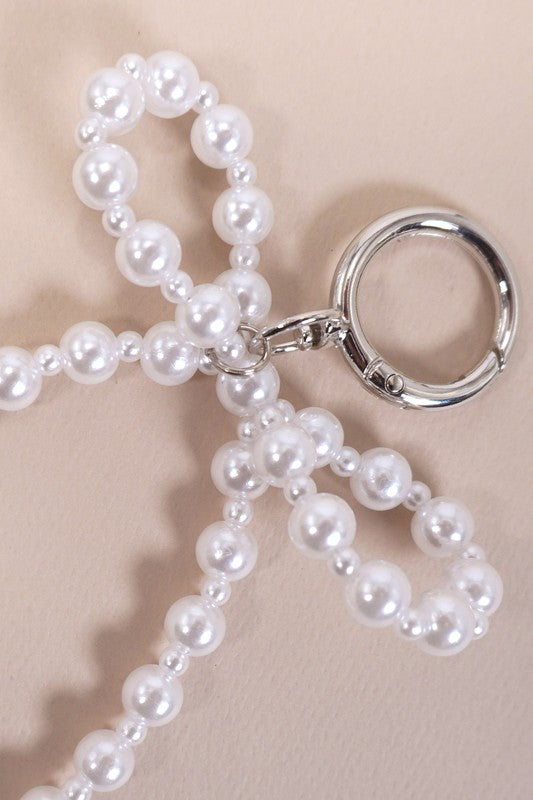 Pearl Bow Bag Charm