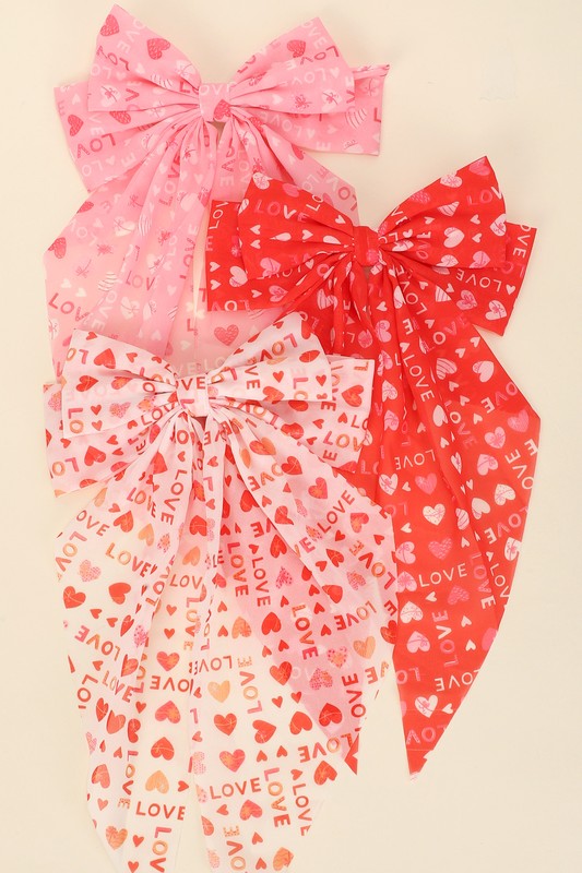 Valentines Sheer Hair Bows