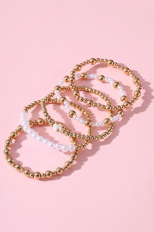 White Cross Beaded Stack