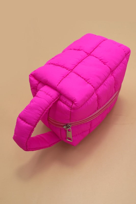 Quilted Puff Cosmetic Pouch