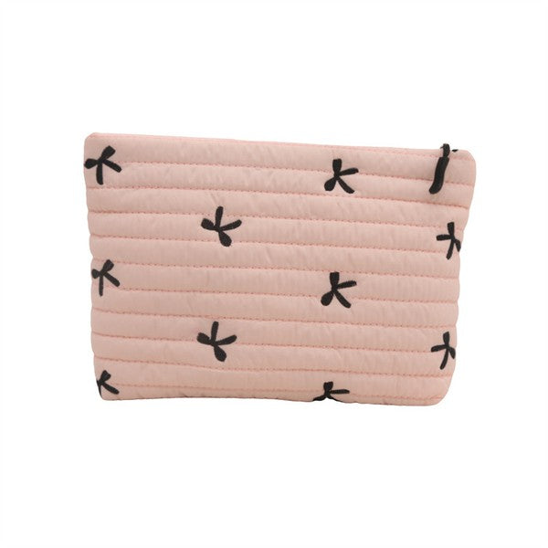 Bow Quilted Puff Clutch Bag