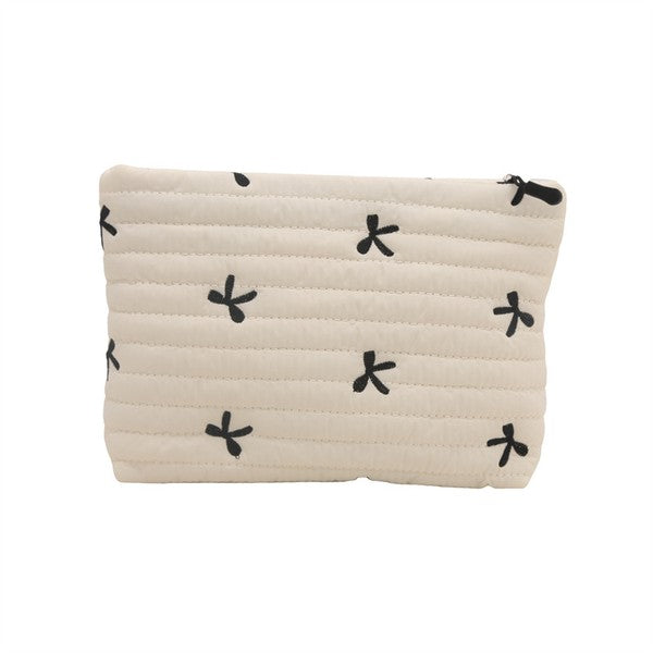 Bow Quilted Puff Clutch Bag