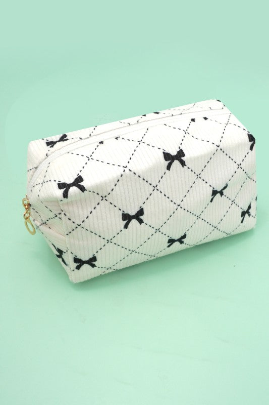 Bow Patterned Cosmetic Pouch Bags