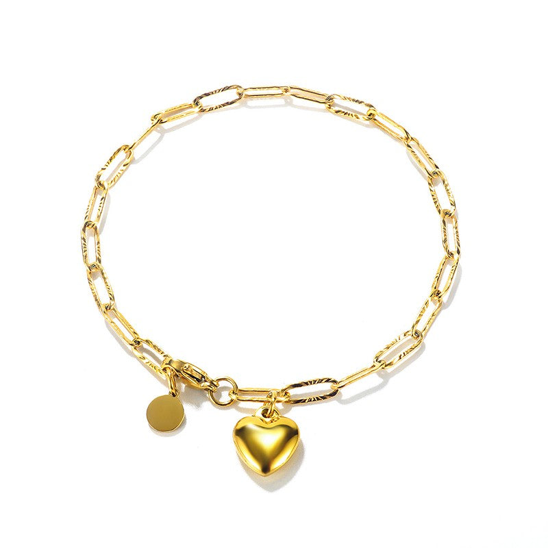 Heart Paper Clip Bracelet