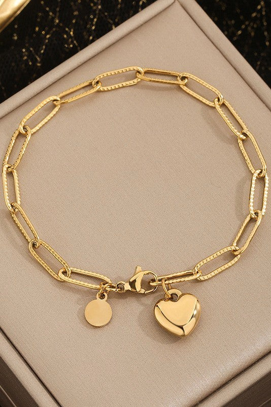 Heart Paper Clip Bracelet