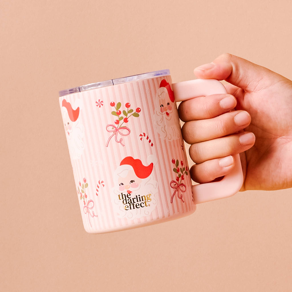 14 oz Insulated Mug, Holly Jolly Santa