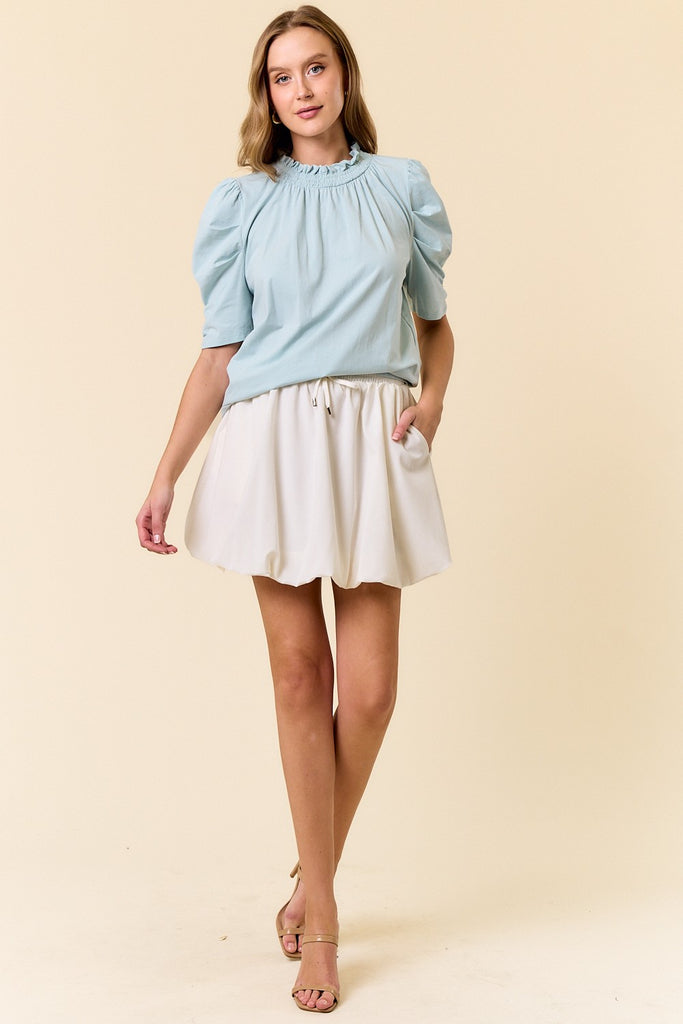 Ruffled Puff Sleeve Top