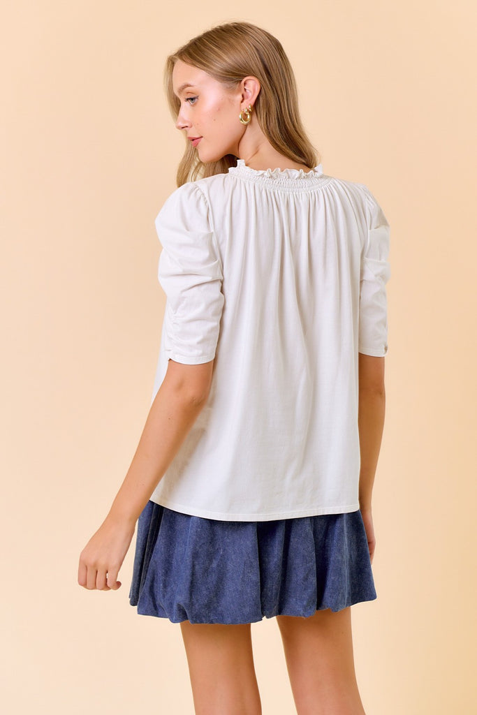 Ruffled Puff Sleeve Top