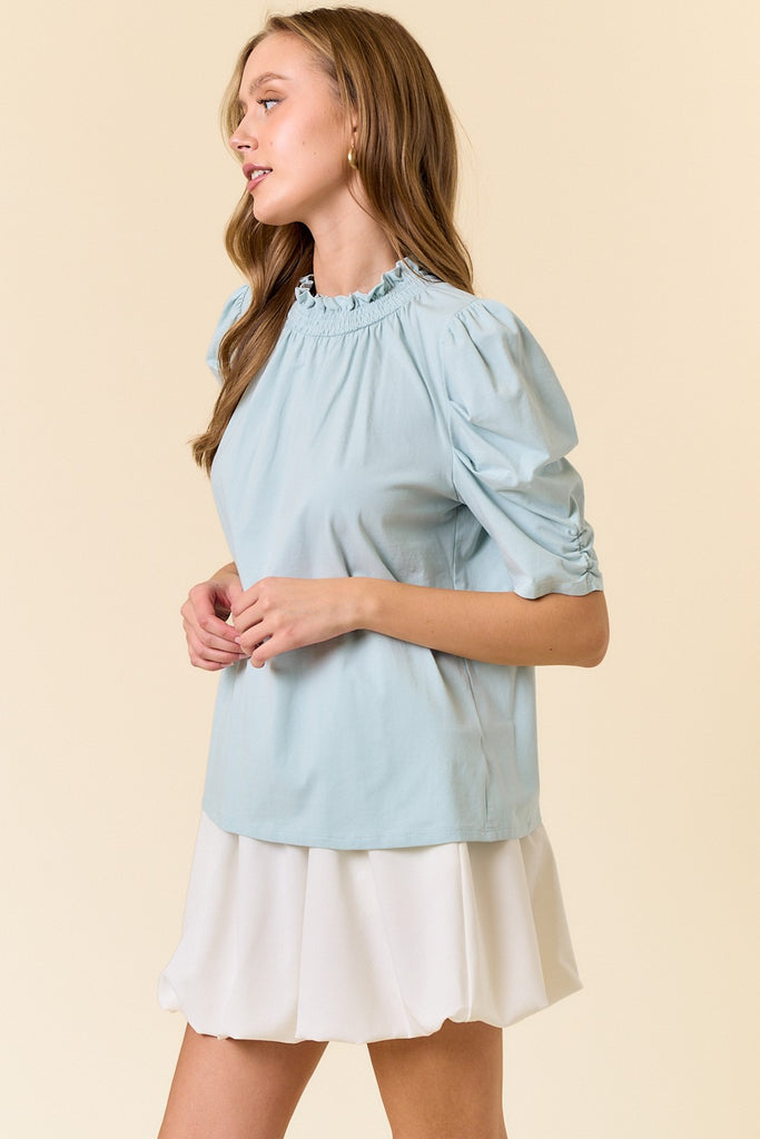 Ruffled Puff Sleeve Top