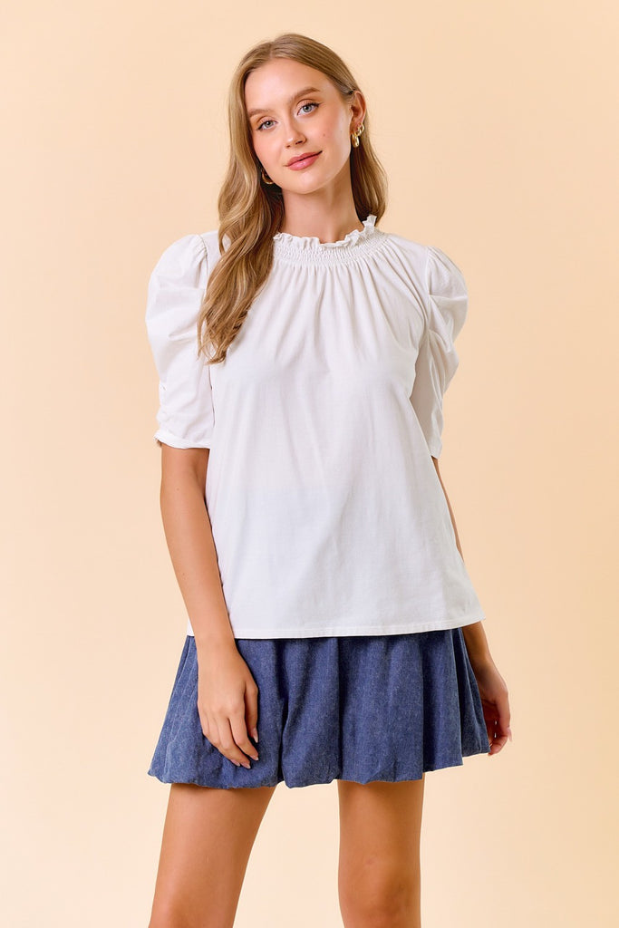 Ruffled Puff Sleeve Top