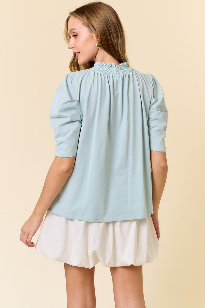 Ruffled Puff Sleeve Top