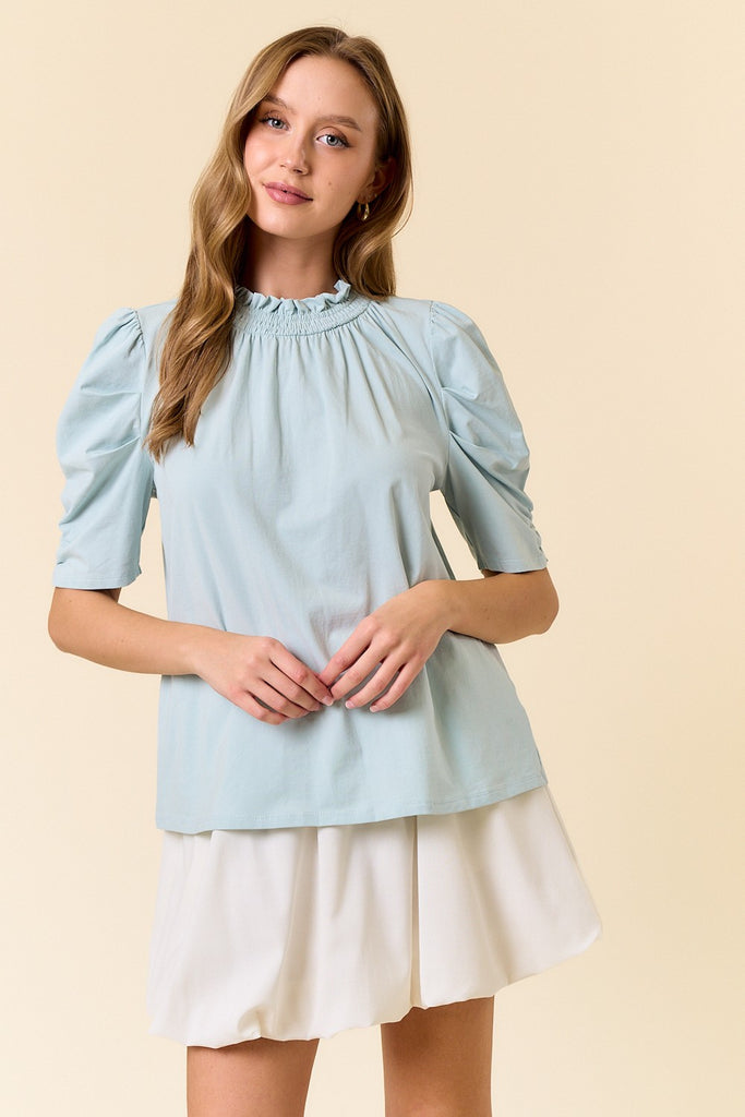 Ruffled Puff Sleeve Top