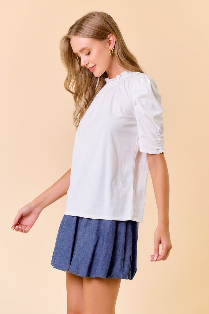 Ruffled Puff Sleeve Top