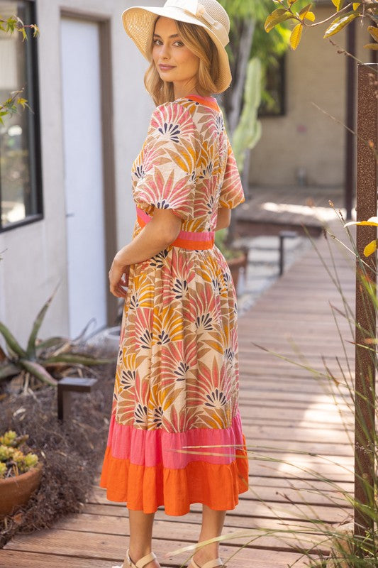 Coral Palms Dress