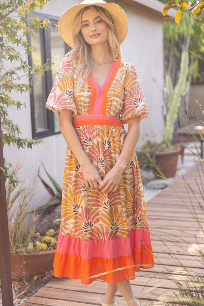 Coral Palms Dress