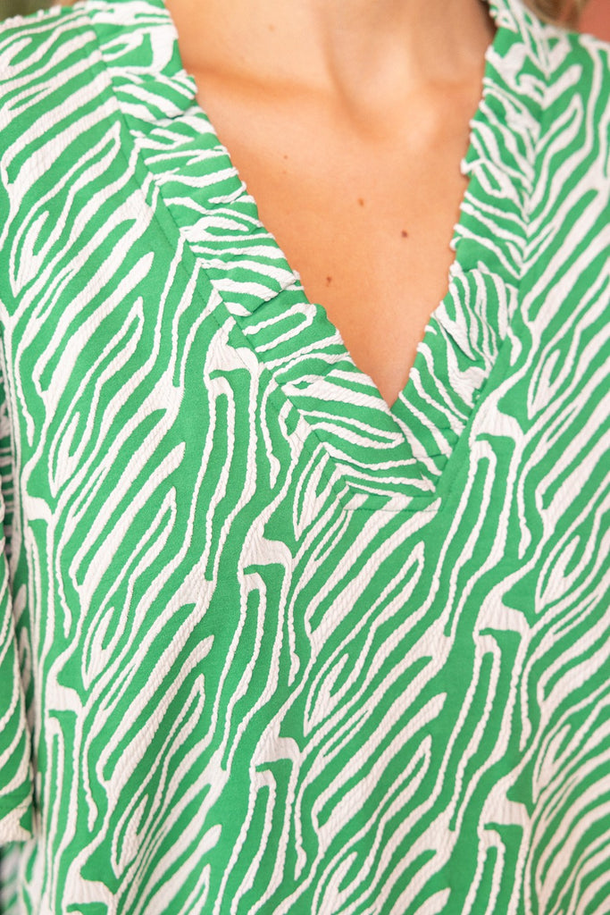 Green Zebra Stripe Dress