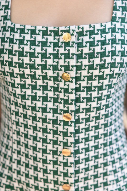 Green Mini Check Dress