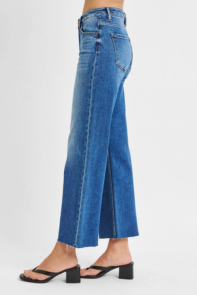 Mid Rise Cut Crop Jeans