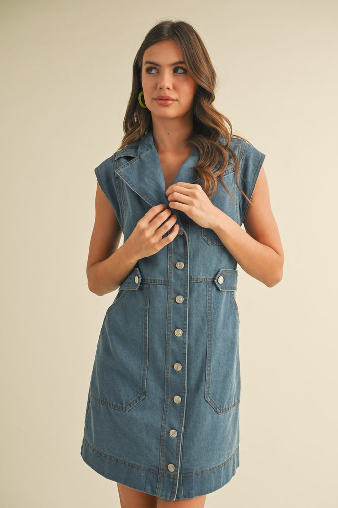 Denim Button Up Dress