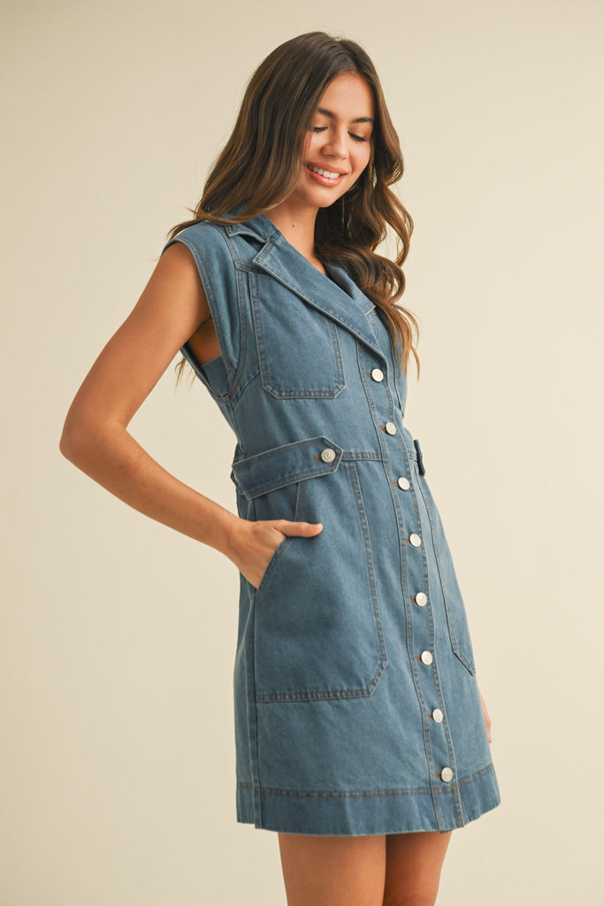 Denim Button Up Dress