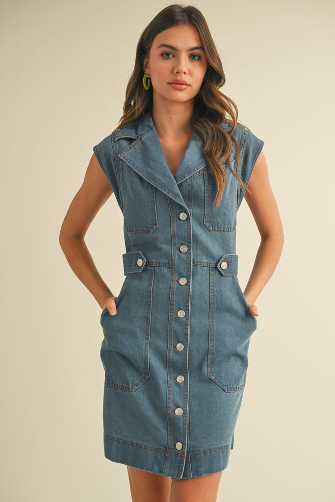Denim Button Up Dress