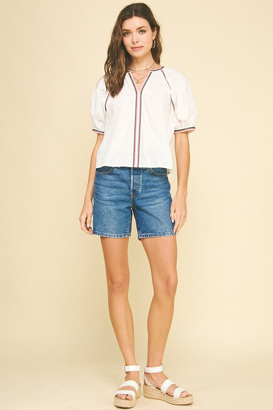 Contrast Stitched Top