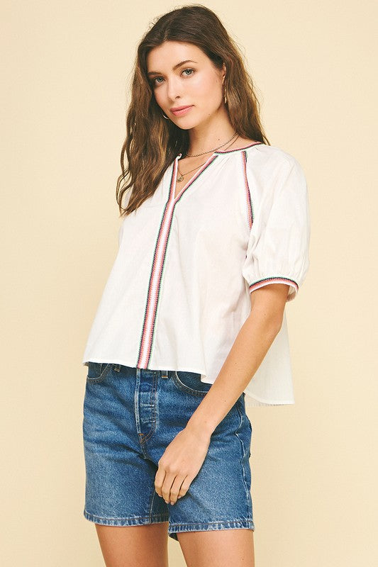 Contrast Stitched Top