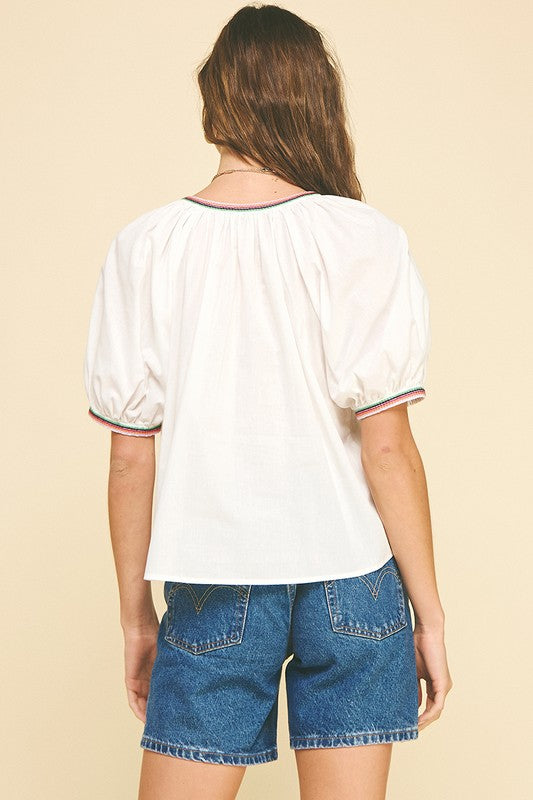 Contrast Stitched Top