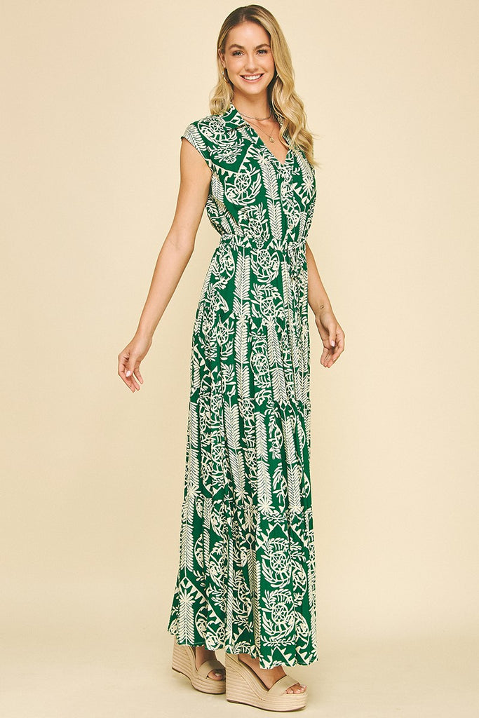 Green Jungle Print Dress