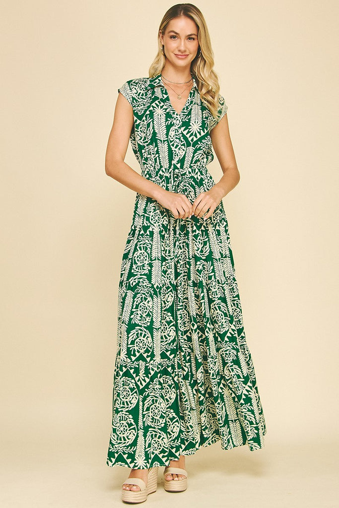 Green Jungle Print Dress
