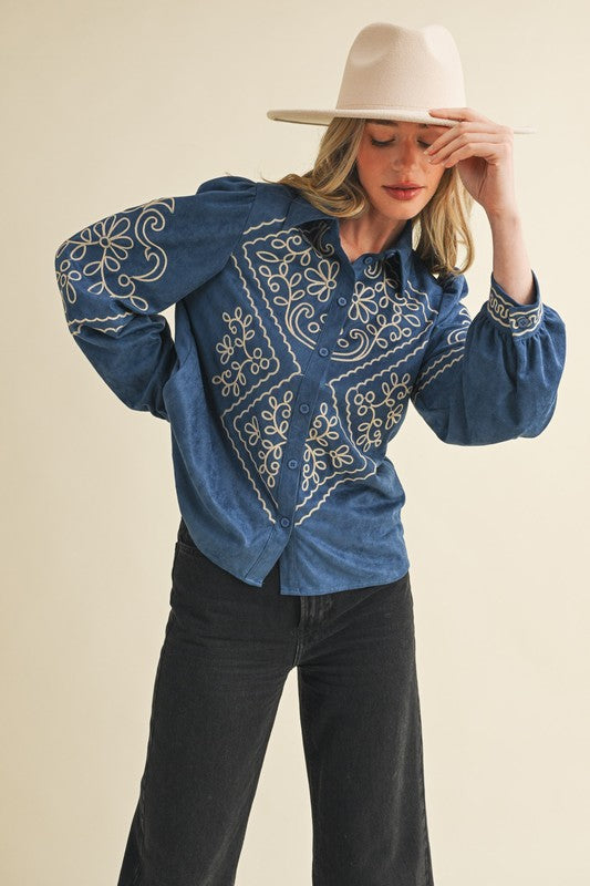 Faux Suede Fall Festival Top