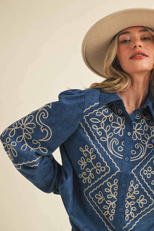 Faux Suede Fall Festival Top