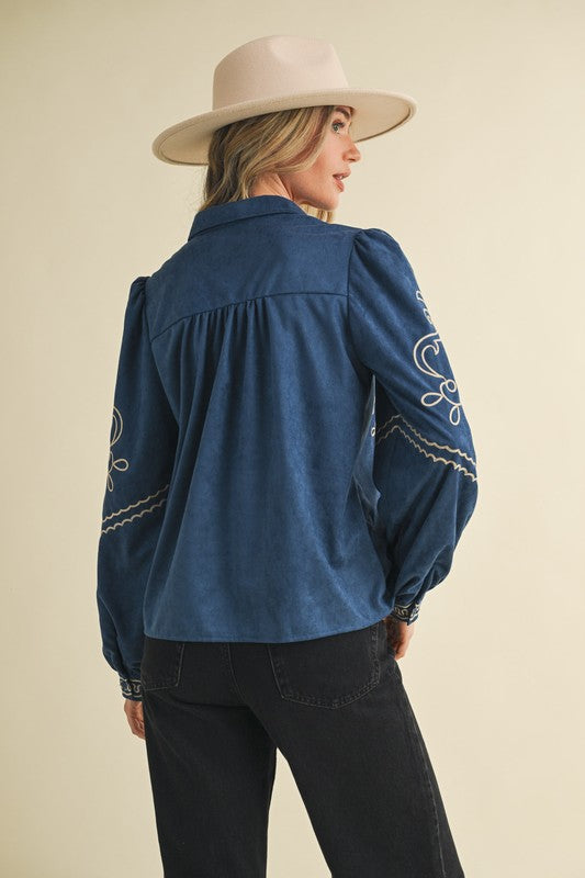 Faux Suede Fall Festival Top
