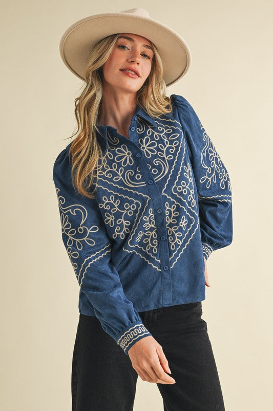 Faux Suede Fall Festival Top
