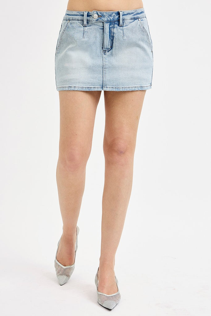 Low Rise Denim Skort