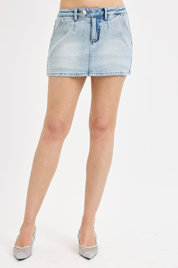 Low Rise Denim Skort
