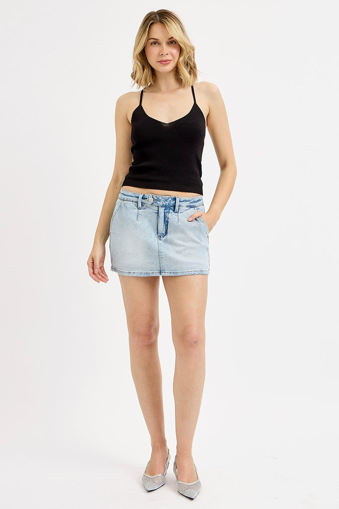 Low Rise Denim Skort