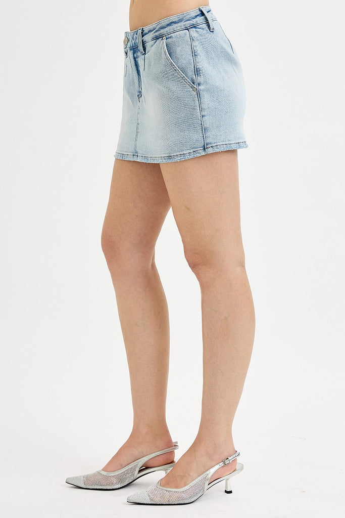 Low Rise Denim Skort