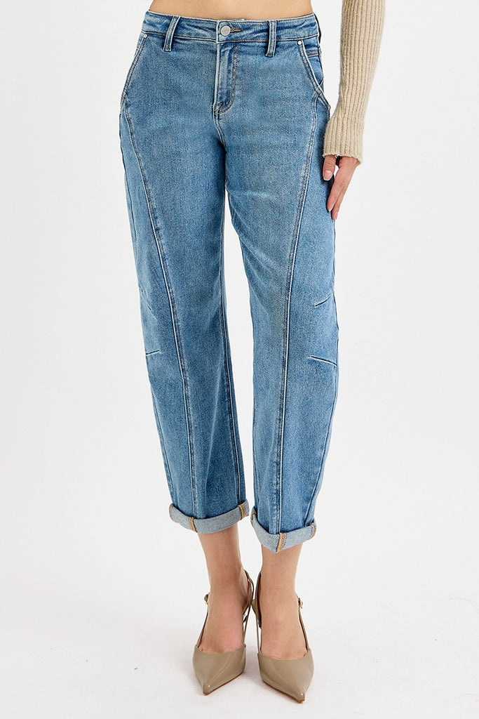 Medium Wash Barrel Jeans