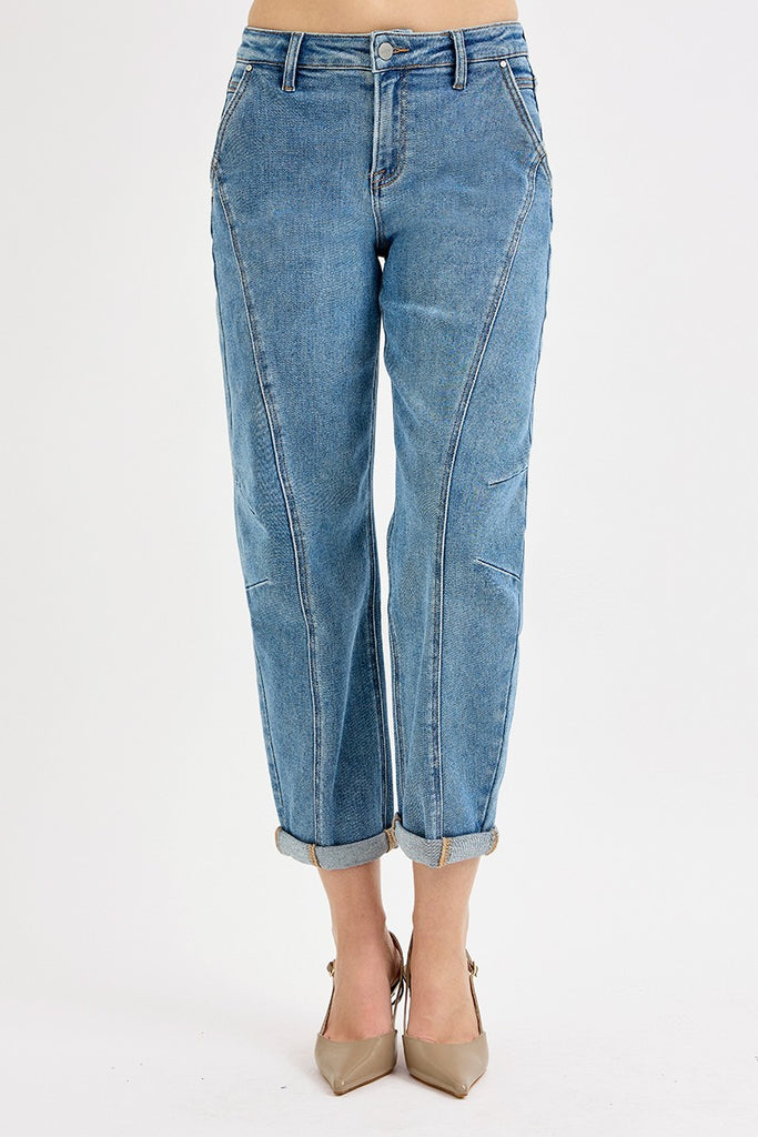 Medium Wash Barrel Jeans