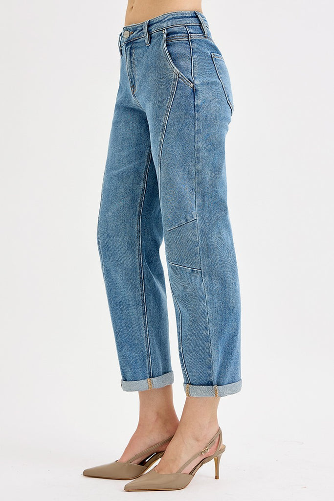 Medium Wash Barrel Jeans
