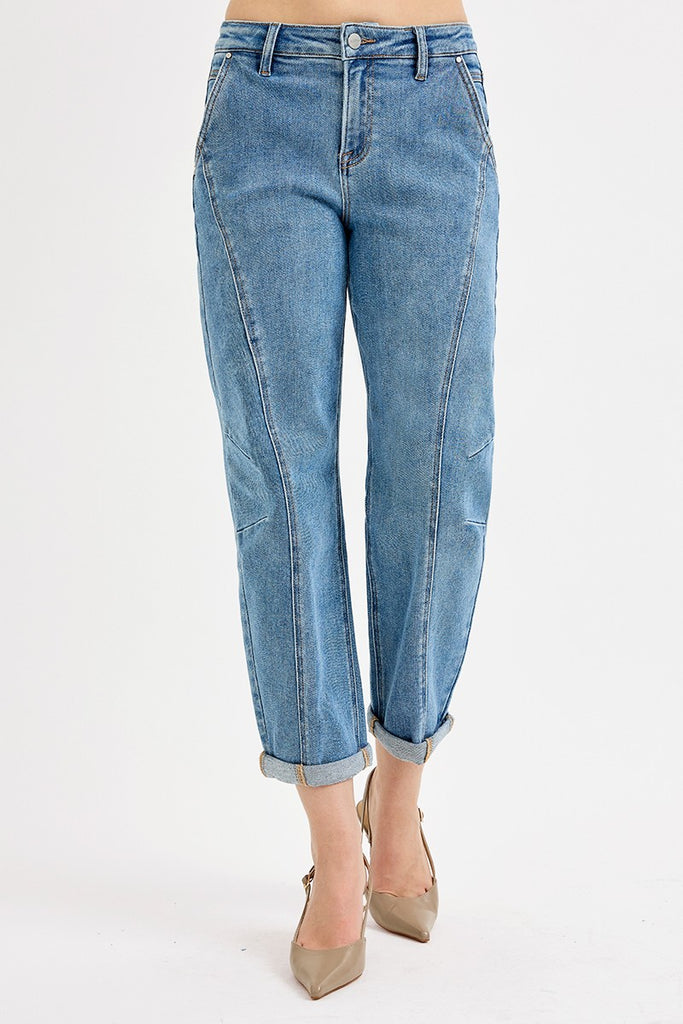 Medium Wash Barrel Jeans